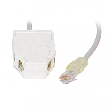 Decelect Forgos DECELECT Dédoubleur avec cordon RJ45M / 2 x RJ45F Cat.5E UTP (Connectique téléphonique)