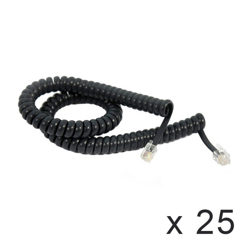 Lot De 5 Cordons Téléphoniques Enroulés RJ9 – 2,1 M – Compatible Tous Téléphones Fixes - 8