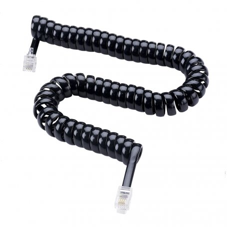 Cordon de combiné RJ9 - 1M (plats 3/3cm) - Noir