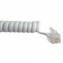 Cordon de combiné RJ9 - 1M (plats 3/3cm) - Blanc