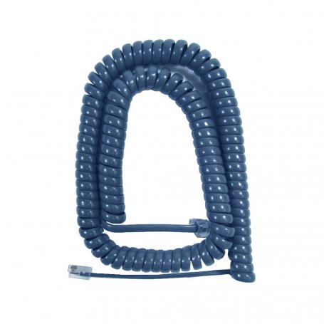 Cordon de combiné RJ9 - 1M (plats 3/12cm) - Bleu anthracite