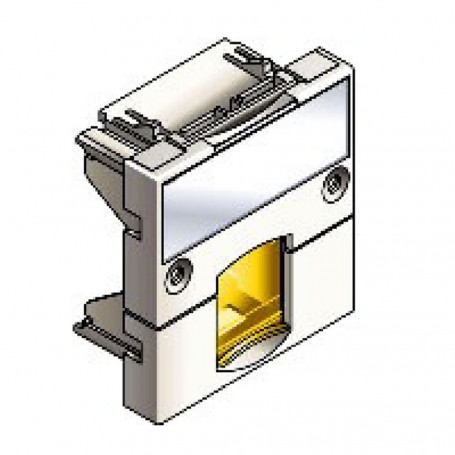 Infraplus Plastron RJ45 blanc adaptable 45x45mm (volet Jaune) (Connectique)