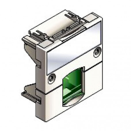 Infraplus Plastron RJ45 blanc adaptable 45x45mm (volet Vert) (Connectique)