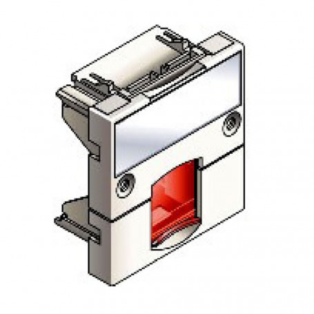 Infraplus Plastron RJ45 blanc adaptable 45x45mm (volet Rouge) (Connectique)