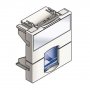 Infraplus Plastron RJ45 blanc 45x45mm (volet Bleu) (Connectique)