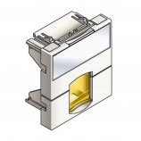 Infraplus Plastron RJ45 blanc 45x45mm (volet Jaune) (Connectique)