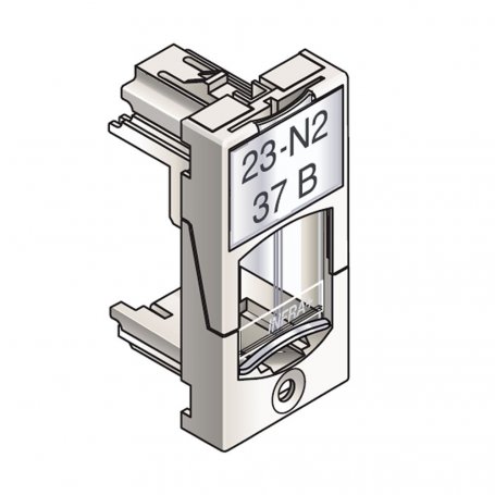 Infraplus Plastron RJ45 blanc adaptable 22.5x45mm (volet Incolore) (Connectique)