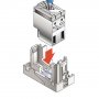 Infraplus Plastron RJ45 blanc adaptable 22.5x45mm (volet Bleu) (Connectique)