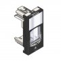 Infraplus Plastron RJ45 blanc adaptable 22.5x45mm (volet Noir) (Connectique)