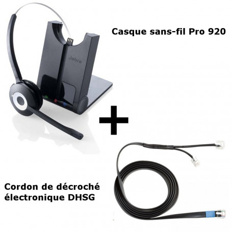 Jabra Pro 920 + Décroché DHSG (Aastra, Tiptel ...)