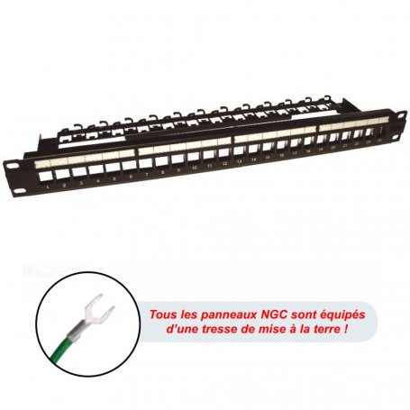 NGC Panneau 19" VIDE - 24 ports RJ45 blindés