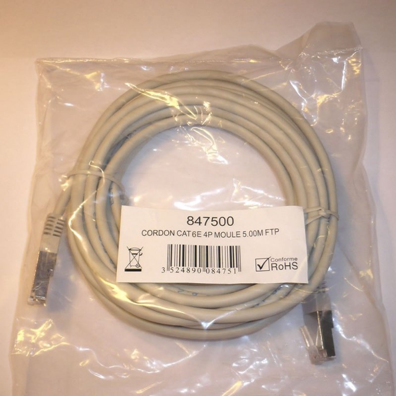 Câble Réseau RJ45 Cat.6 10 Mètres Gris - F/UTP PVC - Xeilom - Neuf